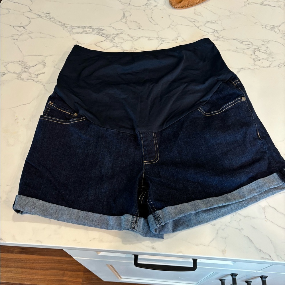 Time and Tru Maternity Dark Wash Jean Shorts